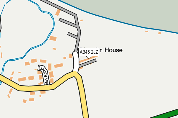 AB45 2JZ map - OS OpenMap – Local (Ordnance Survey) AB45 2JZ map - OS OpenMap – Local (Ordnance Survey)