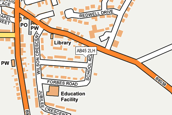 AB45 2LH map - OS OpenMap – Local (Ordnance Survey) AB45 2LH map - OS OpenMap – Local (Ordnance Survey)
