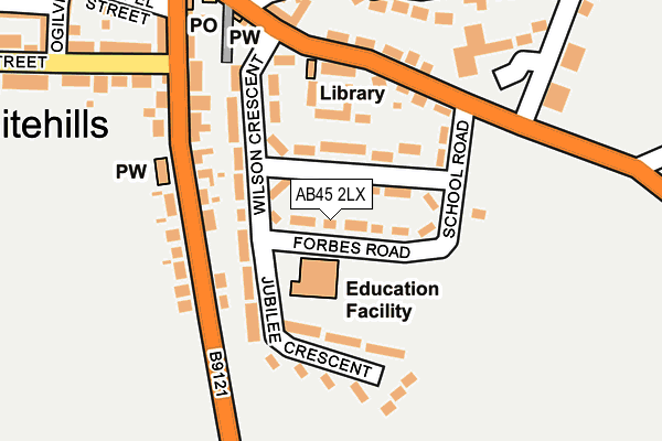 AB45 2LX map - OS OpenMap – Local (Ordnance Survey) AB45 2LX map - OS OpenMap – Local (Ordnance Survey)