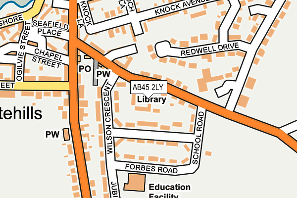 AB45 2LY map - OS OpenMap – Local (Ordnance Survey) AB45 2LY map - OS OpenMap – Local (Ordnance Survey)