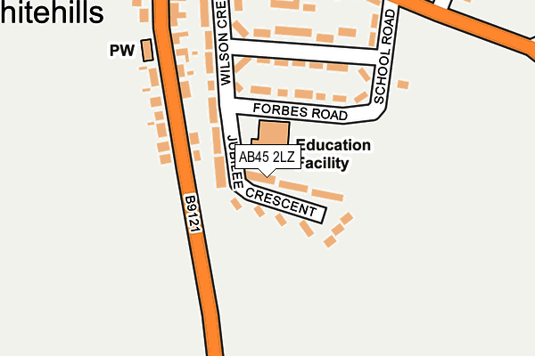 AB45 2LZ map - OS OpenMap – Local (Ordnance Survey) AB45 2LZ map - OS OpenMap – Local (Ordnance Survey)