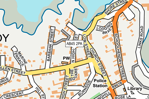 AB45 2PA map - OS OpenMap – Local (Ordnance Survey) AB45 2PA map - OS OpenMap – Local (Ordnance Survey)