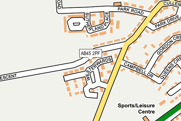 AB45 2PF map - OS OpenMap – Local (Ordnance Survey) AB45 2PF map - OS OpenMap – Local (Ordnance Survey)