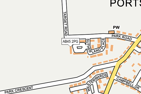 AB45 2PG map - OS OpenMap – Local (Ordnance Survey) AB45 2PG map - OS OpenMap – Local (Ordnance Survey)