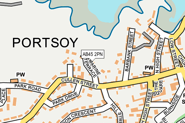 AB45 2PN map - OS OpenMap – Local (Ordnance Survey) AB45 2PN map - OS OpenMap – Local (Ordnance Survey)