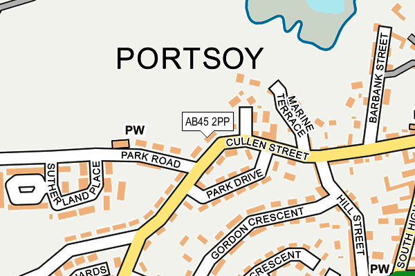 AB45 2PP map - OS OpenMap – Local (Ordnance Survey) AB45 2PP map - OS OpenMap – Local (Ordnance Survey)
