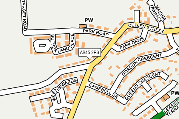 AB45 2PS map - OS OpenMap – Local (Ordnance Survey) AB45 2PS map - OS OpenMap – Local (Ordnance Survey)