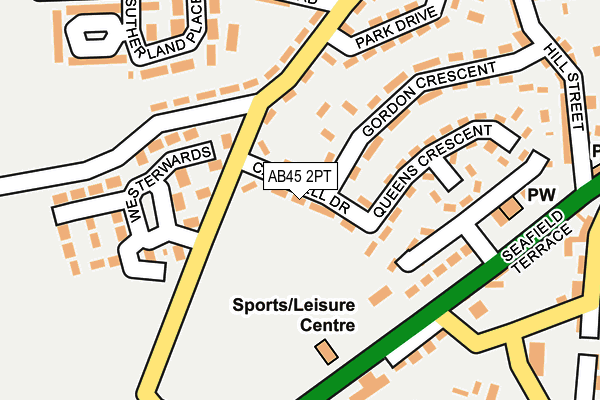 AB45 2PT map - OS OpenMap – Local (Ordnance Survey) AB45 2PT map - OS OpenMap – Local (Ordnance Survey)