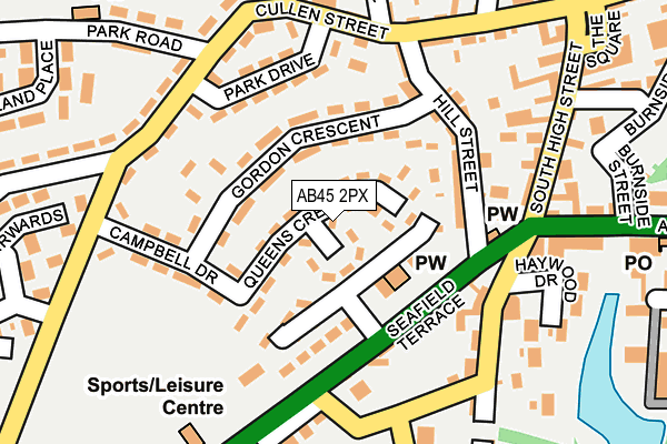 AB45 2PX map - OS OpenMap – Local (Ordnance Survey) AB45 2PX map - OS OpenMap – Local (Ordnance Survey)