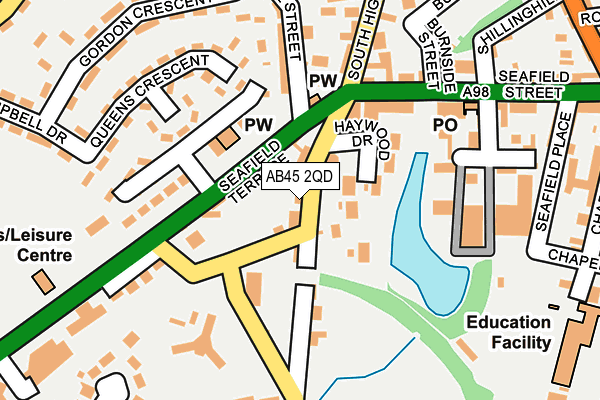 AB45 2QD map - OS OpenMap – Local (Ordnance Survey) AB45 2QD map - OS OpenMap – Local (Ordnance Survey)