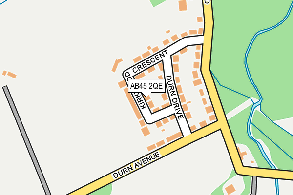 AB45 2QE map - OS OpenMap – Local (Ordnance Survey) AB45 2QE map - OS OpenMap – Local (Ordnance Survey)