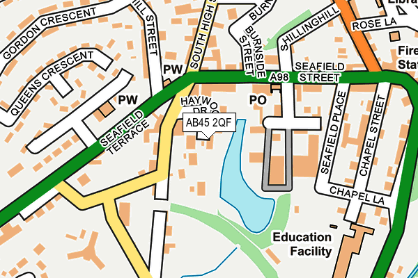 AB45 2QF map - OS OpenMap – Local (Ordnance Survey) AB45 2QF map - OS OpenMap – Local (Ordnance Survey)