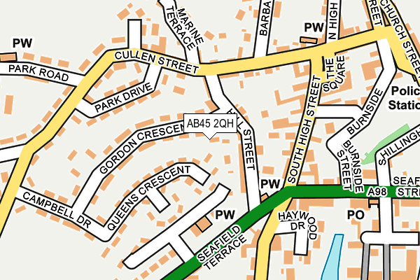 AB45 2QH map - OS OpenMap – Local (Ordnance Survey) AB45 2QH map - OS OpenMap – Local (Ordnance Survey)
