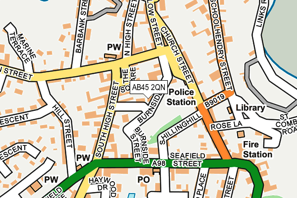 AB45 2QN map - OS OpenMap – Local (Ordnance Survey) AB45 2QN map - OS OpenMap – Local (Ordnance Survey)