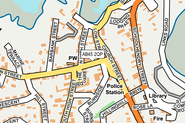 AB45 2QP map - OS OpenMap – Local (Ordnance Survey) AB45 2QP map - OS OpenMap – Local (Ordnance Survey)