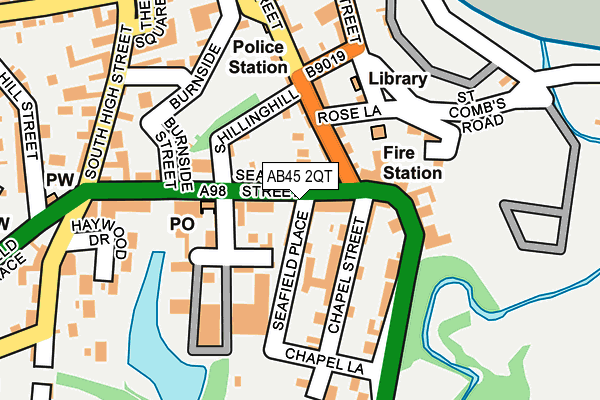 AB45 2QT map - OS OpenMap – Local (Ordnance Survey) AB45 2QT map - OS OpenMap – Local (Ordnance Survey)