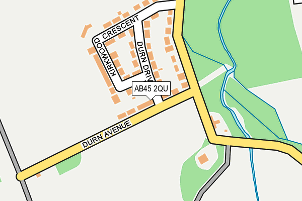 AB45 2QU map - OS OpenMap – Local (Ordnance Survey) AB45 2QU map - OS OpenMap – Local (Ordnance Survey)