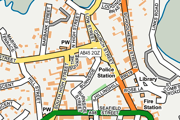 AB45 2QZ map - OS OpenMap – Local (Ordnance Survey) AB45 2QZ map - OS OpenMap – Local (Ordnance Survey)