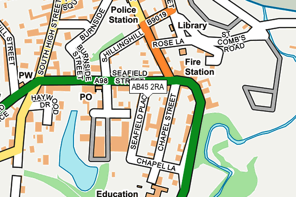 AB45 2RA map - OS OpenMap – Local (Ordnance Survey) AB45 2RA map - OS OpenMap – Local (Ordnance Survey)