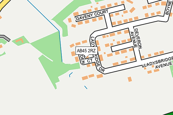 AB45 2RZ map - OS OpenMap – Local (Ordnance Survey) AB45 2RZ map - OS OpenMap – Local (Ordnance Survey)