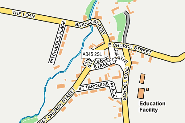 AB45 2SL map - OS OpenMap – Local (Ordnance Survey)