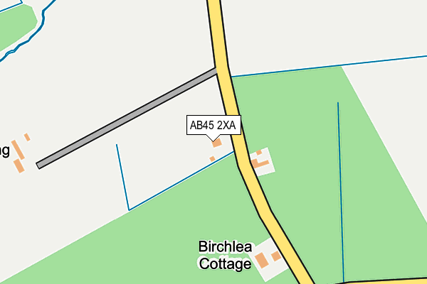 AB45 2XA map - OS OpenMap – Local (Ordnance Survey) AB45 2XA map - OS OpenMap – Local (Ordnance Survey)