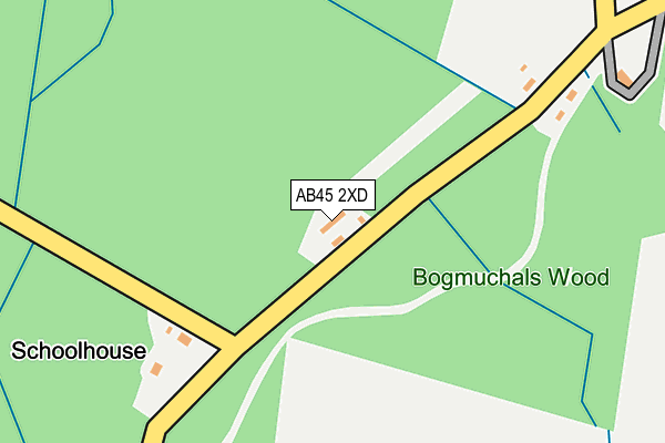 AB45 2XD map - OS OpenMap – Local (Ordnance Survey) AB45 2XD map - OS OpenMap – Local (Ordnance Survey)