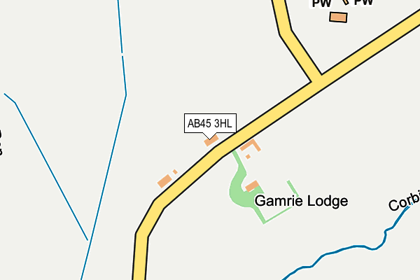 AB45 3HL map - OS OpenMap – Local (Ordnance Survey) AB45 3HL map - OS OpenMap – Local (Ordnance Survey)