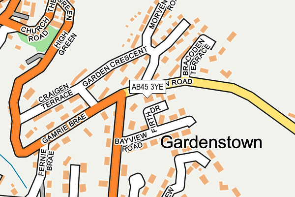 AB45 3YE map - OS OpenMap – Local (Ordnance Survey) AB45 3YE map - OS OpenMap – Local (Ordnance Survey)