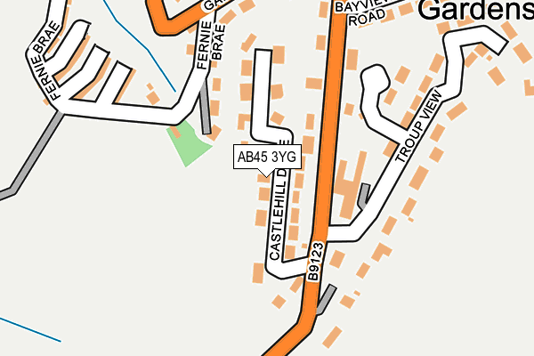 AB45 3YG map - OS OpenMap – Local (Ordnance Survey) AB45 3YG map - OS OpenMap – Local (Ordnance Survey)