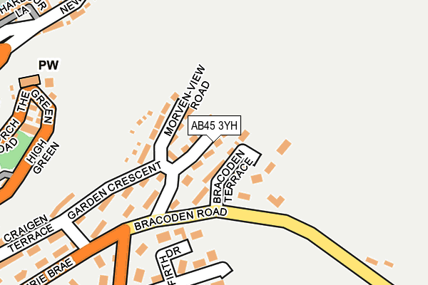 AB45 3YH map - OS OpenMap – Local (Ordnance Survey) AB45 3YH map - OS OpenMap – Local (Ordnance Survey)