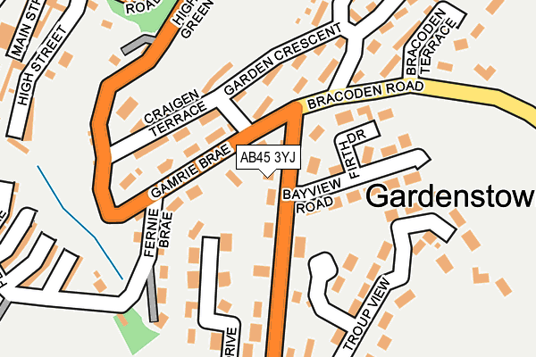 AB45 3YJ map - OS OpenMap – Local (Ordnance Survey) AB45 3YJ map - OS OpenMap – Local (Ordnance Survey)