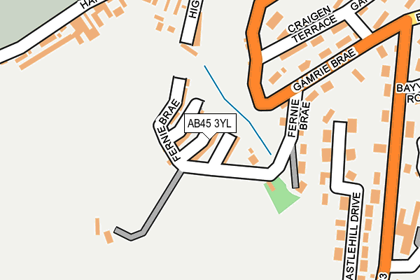 AB45 3YL map - OS OpenMap – Local (Ordnance Survey) AB45 3YL map - OS OpenMap – Local (Ordnance Survey)