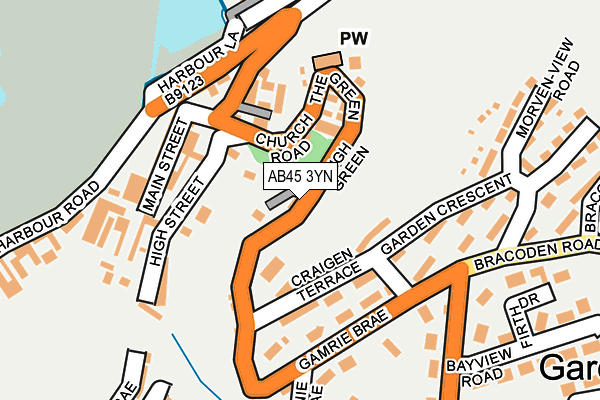 AB45 3YN map - OS OpenMap – Local (Ordnance Survey) AB45 3YN map - OS OpenMap – Local (Ordnance Survey)