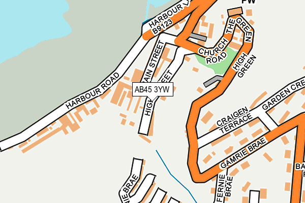 AB45 3YW map - OS OpenMap – Local (Ordnance Survey) AB45 3YW map - OS OpenMap – Local (Ordnance Survey)