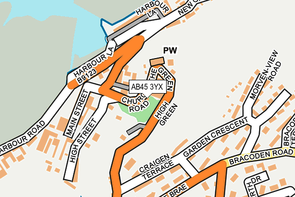 AB45 3YX map - OS OpenMap – Local (Ordnance Survey) AB45 3YX map - OS OpenMap – Local (Ordnance Survey)