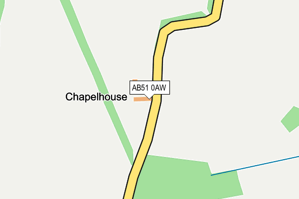 AB51 0AW map - OS OpenMap – Local (Ordnance Survey) AB51 0AW map - OS OpenMap – Local (Ordnance Survey)