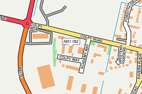 AB51 0BZ map - OS OpenMap – Local (Ordnance Survey) AB51 0BZ map - OS OpenMap – Local (Ordnance Survey)
