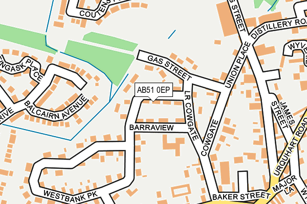 AB51 0EP map - OS OpenMap – Local (Ordnance Survey) AB51 0EP map - OS OpenMap – Local (Ordnance Survey)