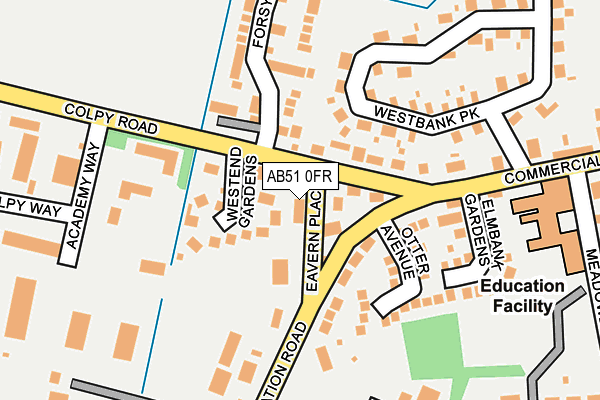 AB51 0FR map - OS OpenMap – Local (Ordnance Survey) AB51 0FR map - OS OpenMap – Local (Ordnance Survey)