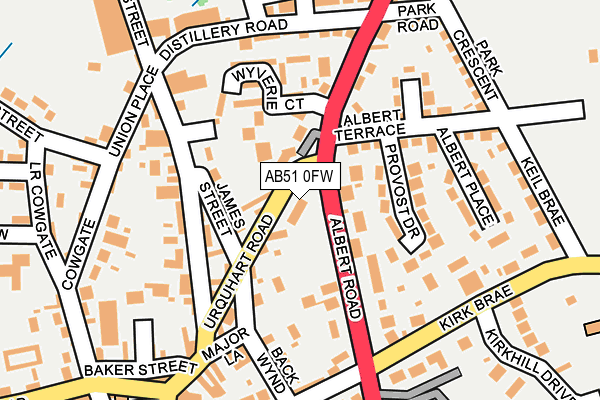 AB51 0FW map - OS OpenMap – Local (Ordnance Survey) AB51 0FW map - OS OpenMap – Local (Ordnance Survey)