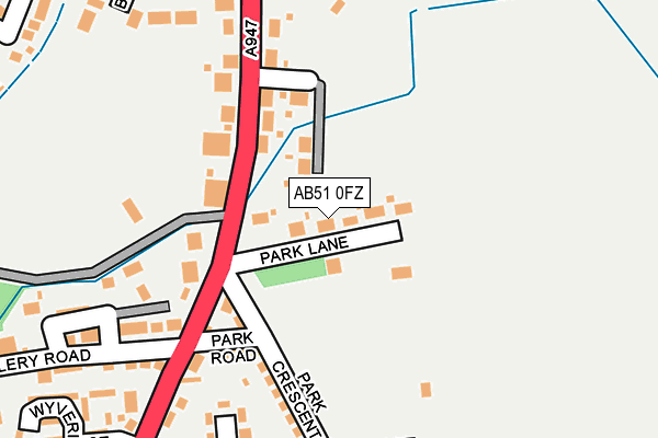 AB51 0FZ map - OS OpenMap – Local (Ordnance Survey) AB51 0FZ map - OS OpenMap – Local (Ordnance Survey)