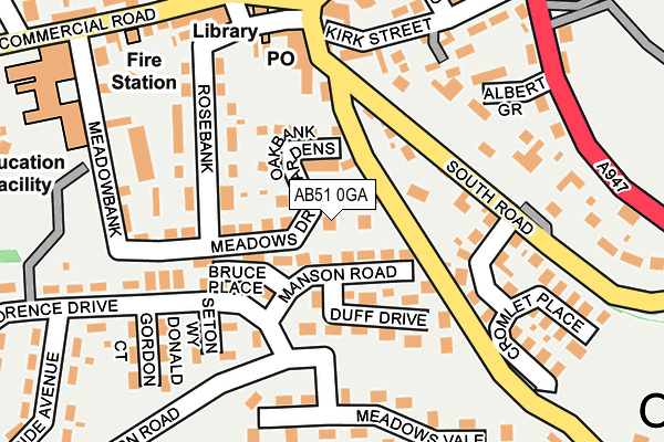 AB51 0GA map - OS OpenMap – Local (Ordnance Survey) AB51 0GA map - OS OpenMap – Local (Ordnance Survey)