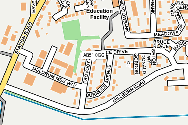 AB51 0GG map - OS OpenMap – Local (Ordnance Survey) AB51 0GG map - OS OpenMap – Local (Ordnance Survey)