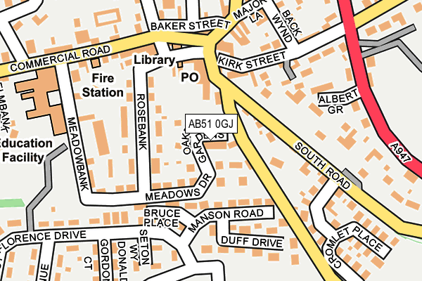 AB51 0GJ map - OS OpenMap – Local (Ordnance Survey) AB51 0GJ map - OS OpenMap – Local (Ordnance Survey)