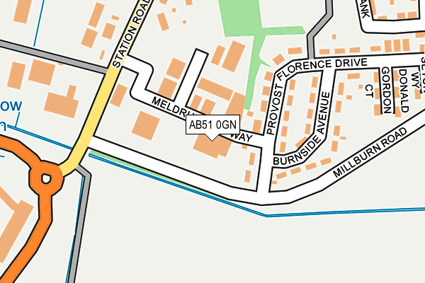 AB51 0GN map - OS OpenMap – Local (Ordnance Survey) AB51 0GN map - OS OpenMap – Local (Ordnance Survey)