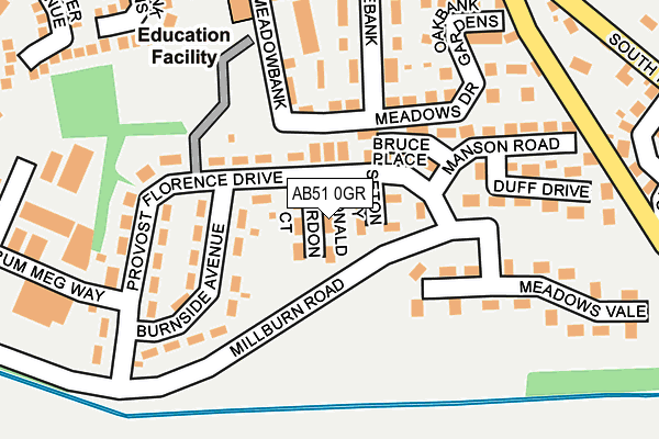AB51 0GR map - OS OpenMap – Local (Ordnance Survey) AB51 0GR map - OS OpenMap – Local (Ordnance Survey)