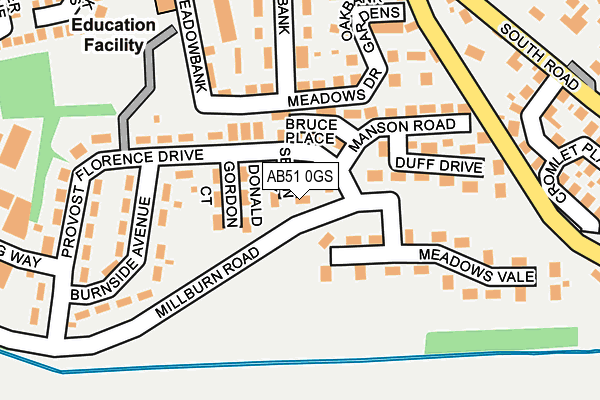 AB51 0GS map - OS OpenMap – Local (Ordnance Survey) AB51 0GS map - OS OpenMap – Local (Ordnance Survey)