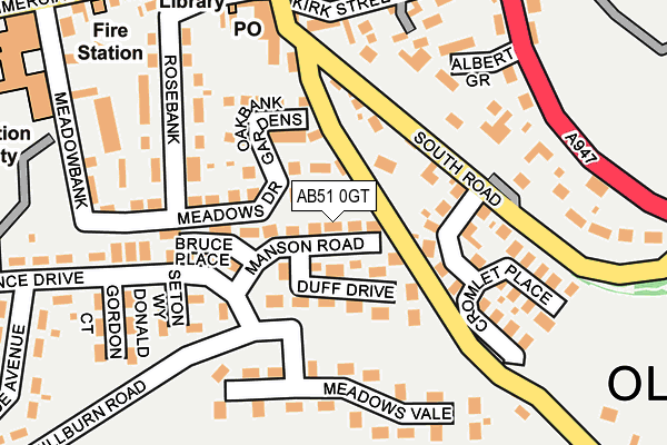 AB51 0GT map - OS OpenMap – Local (Ordnance Survey) AB51 0GT map - OS OpenMap – Local (Ordnance Survey)