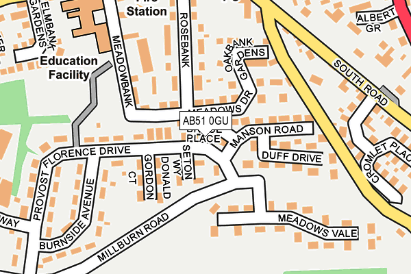 AB51 0GU map - OS OpenMap – Local (Ordnance Survey) AB51 0GU map - OS OpenMap – Local (Ordnance Survey)